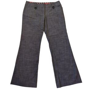 Flirtatious Wide Leg Gray Woven Button Detail two front pockets Juniors Sze 11